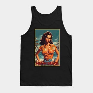 Girl on Miami Beach, Poster Tank Top